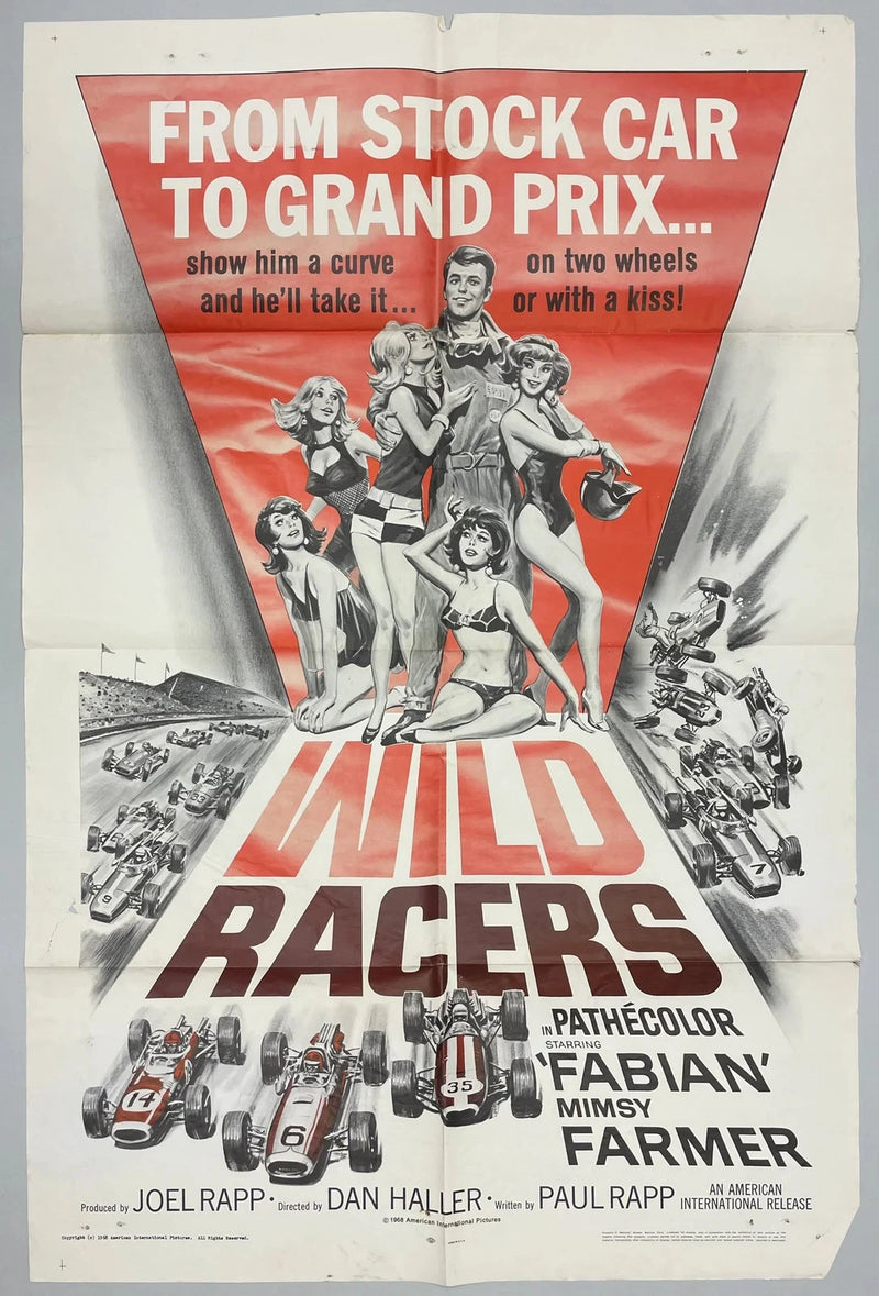 Wild Racers (1968) Original Movie Poster 27x41 Fabian Mimsy Farmer Racing