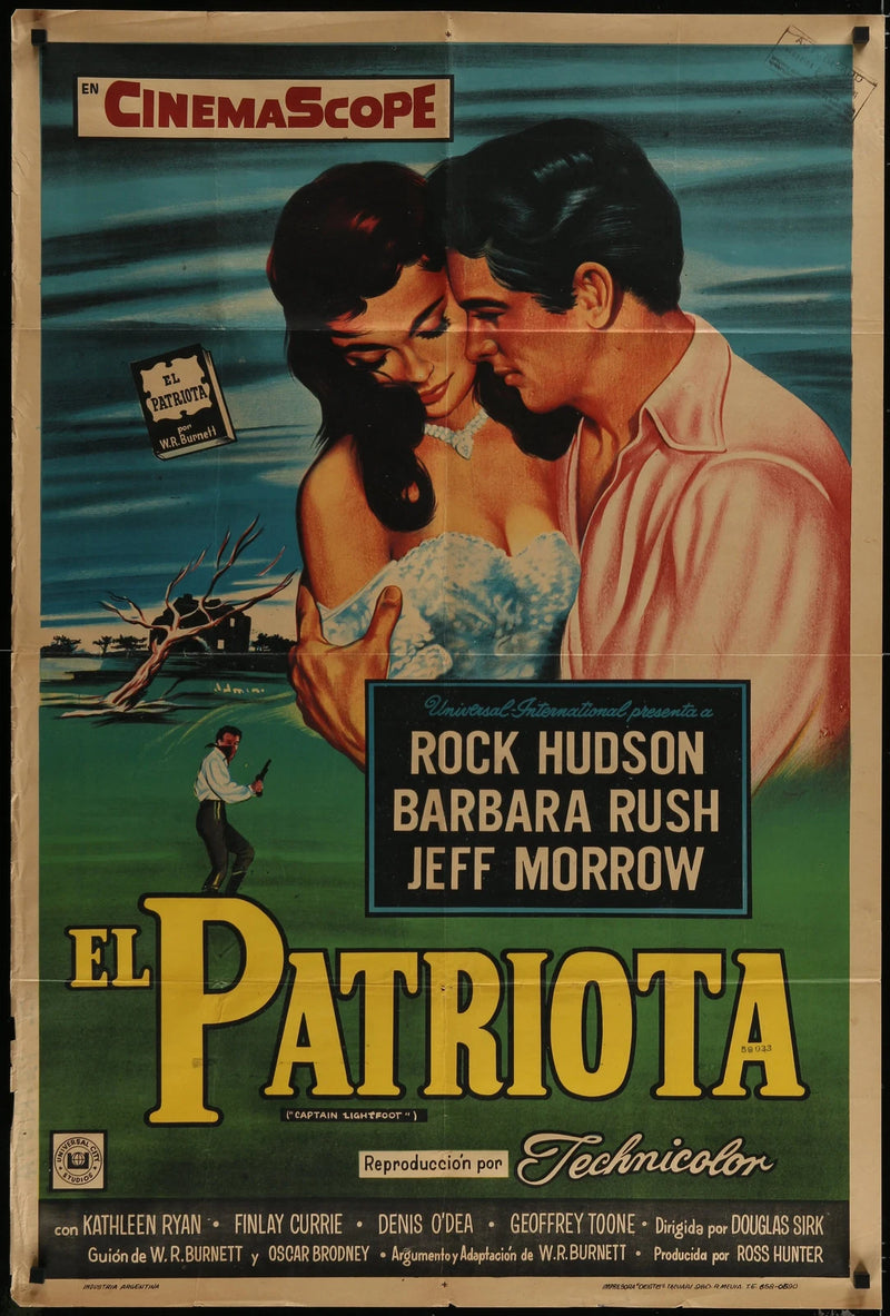 Captain Lightfoot (1955) Argentine Movie Poster Folded 29x44 Rock Hudson
