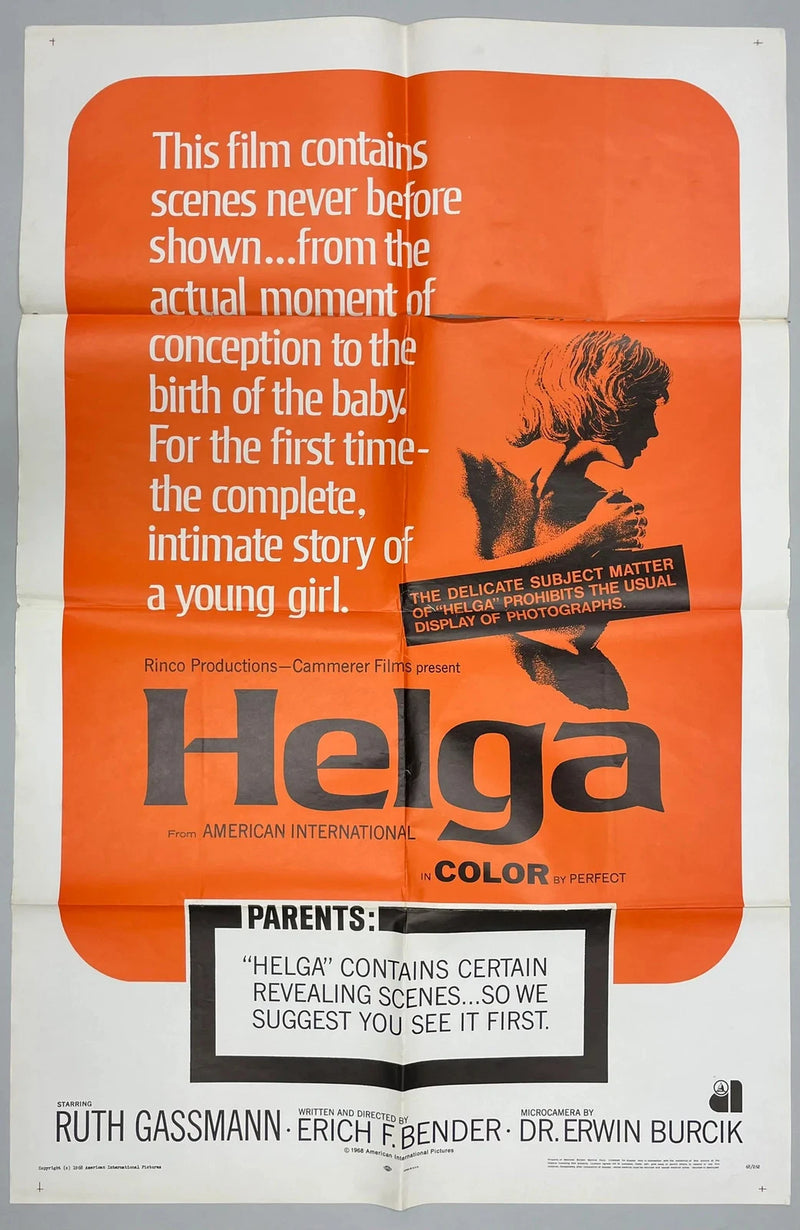 Helga (1968) Original Movie Poster One Sheet 27x41 Ruth Gassmann Exploitation
