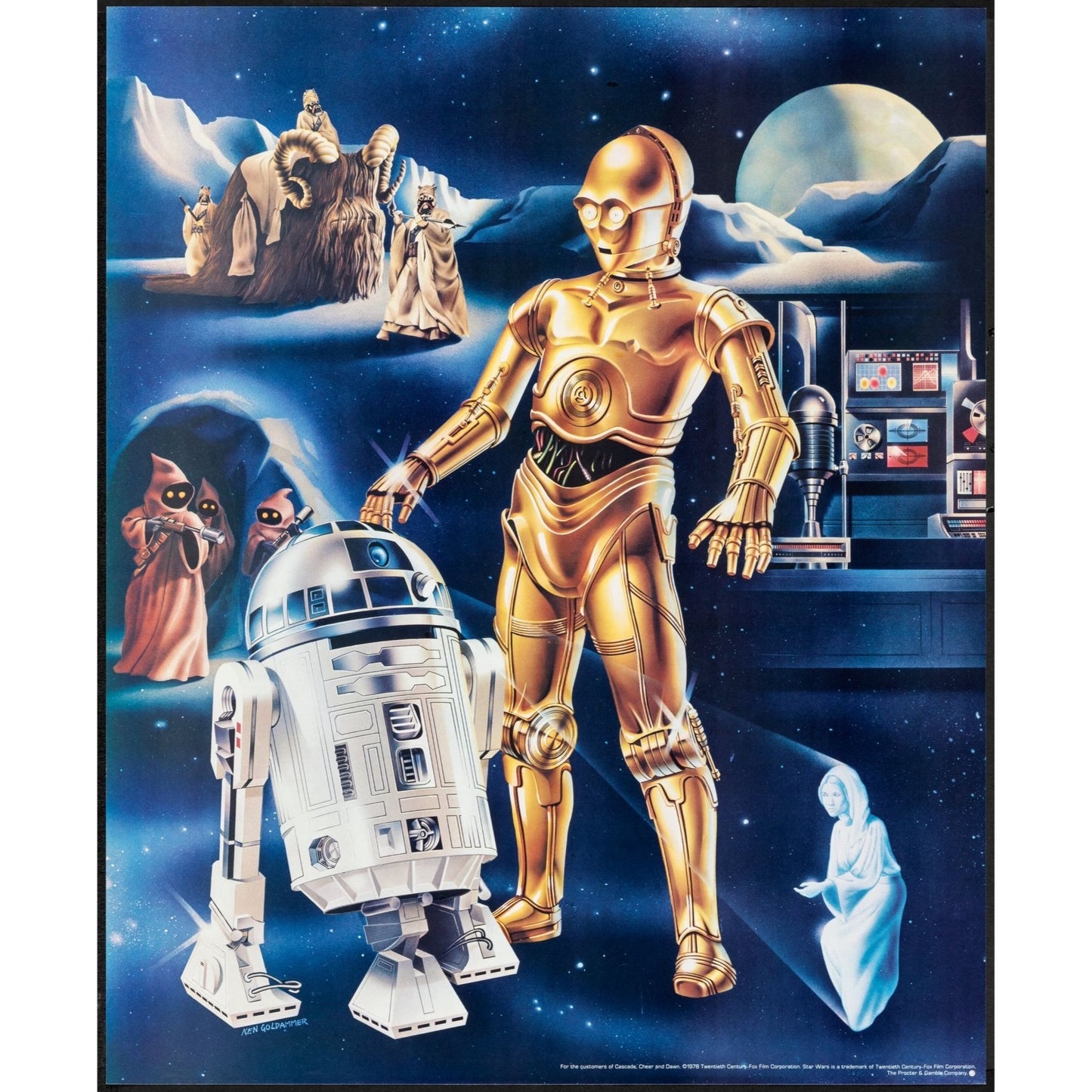 Star Wars Promo Poster Set Proctor & Gamble 1978 18.5"x22.75" Ken Goldammer Art
