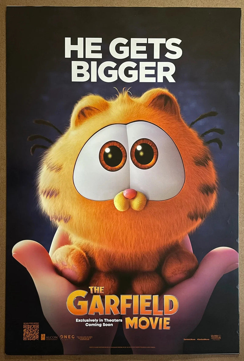 The Garfield Movie 2024 US One Sheet 27x40 DS Poster “He Gets Bigger” Teaser