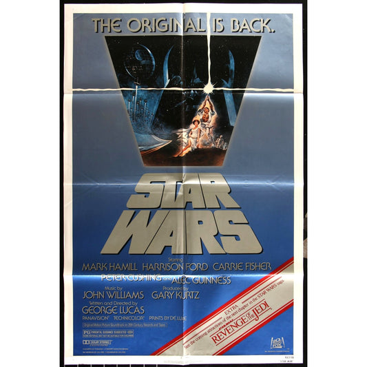 Star Wars (1982 Re-Release) Orig.Movie Poster w/ "Revenge of the Jedi" EM4-41