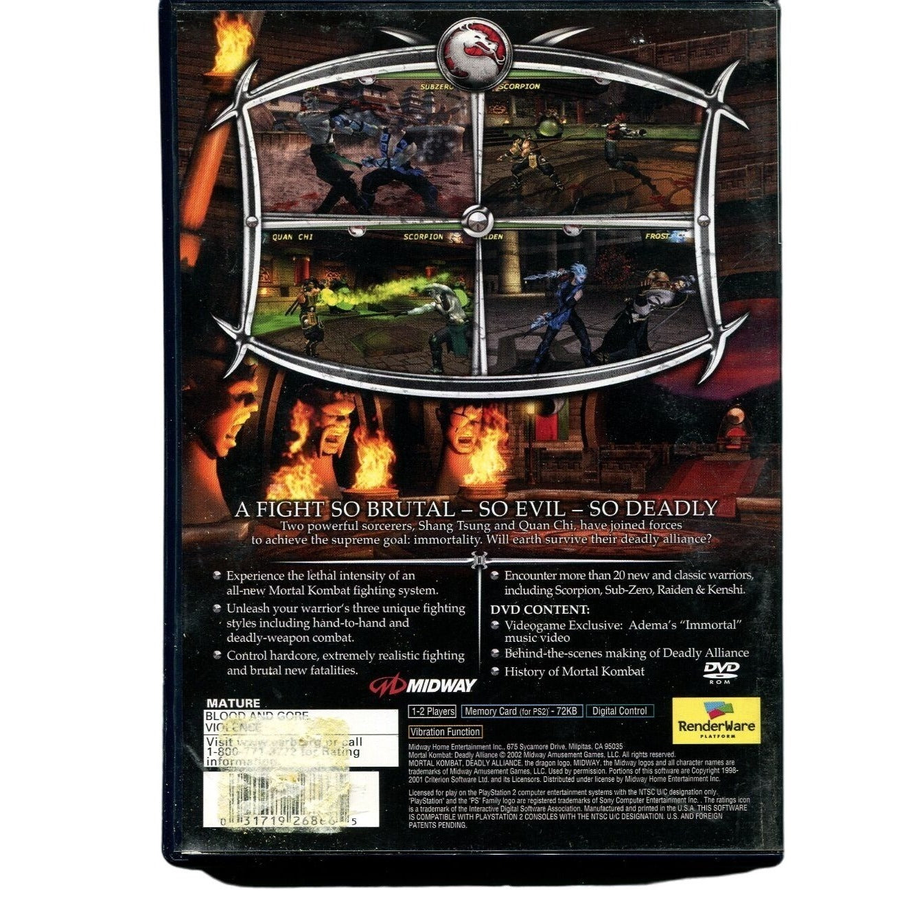 Mortal Kombat Deadly Alliance - Playstation 2