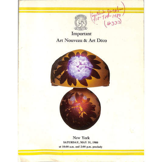 Christie's Art Nouveau & Art Deco Auction Catalog May 31,1980