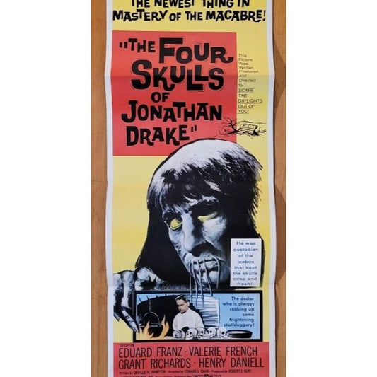 The Four Skulls of Jonathan Drake (1959) Original Movie Poster 14x35 Folded