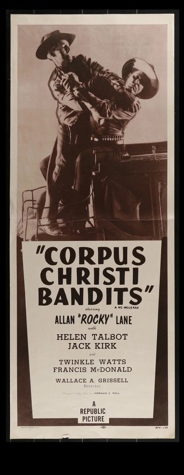 Corpus Christi Bandits 1945 Rerelease Insert Movie Poster 14x36 Allan Rocky Lane