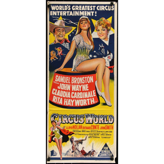 CIRCUS WORLD 1965 Original Theatrical Folded Movie Poster 13" x 30"