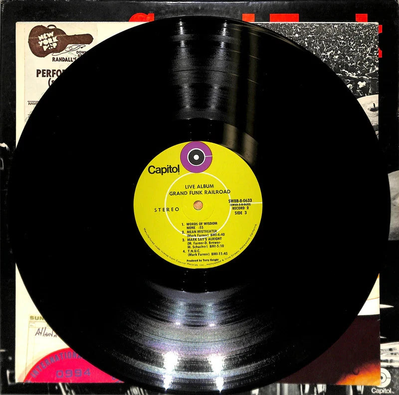 Grand Funk Railroad Live Album 2LP 1970 Capitol SWBB 633 Poster VG+ Vinyl