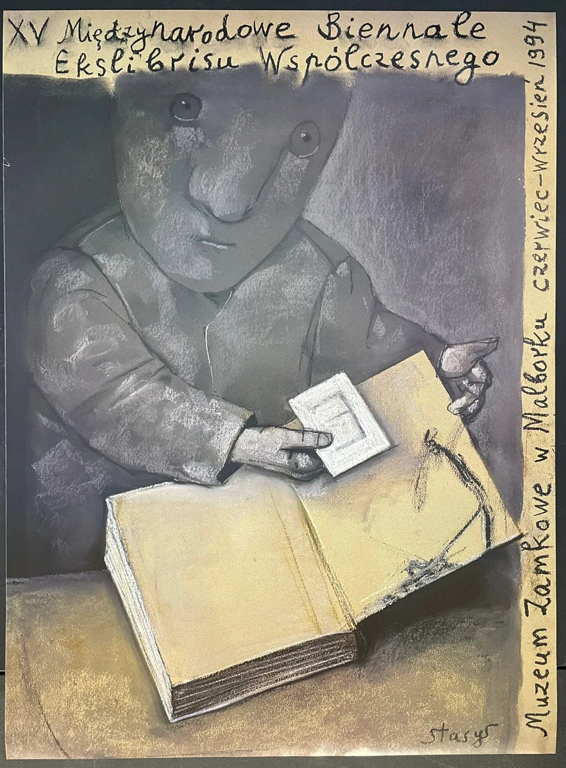 Międzynarodowe Biennale Ekslibrisu (1991) Original Polish Poster 27x37