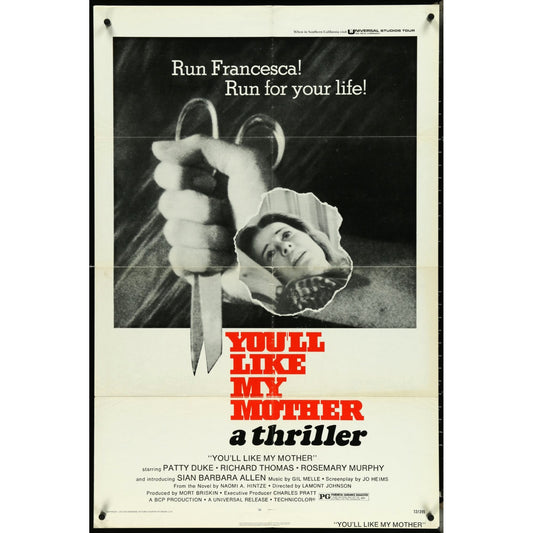 You'll Like My Mother (1972) Orig. Movie Poster 27x41 Folded 70s Thriller EMP25