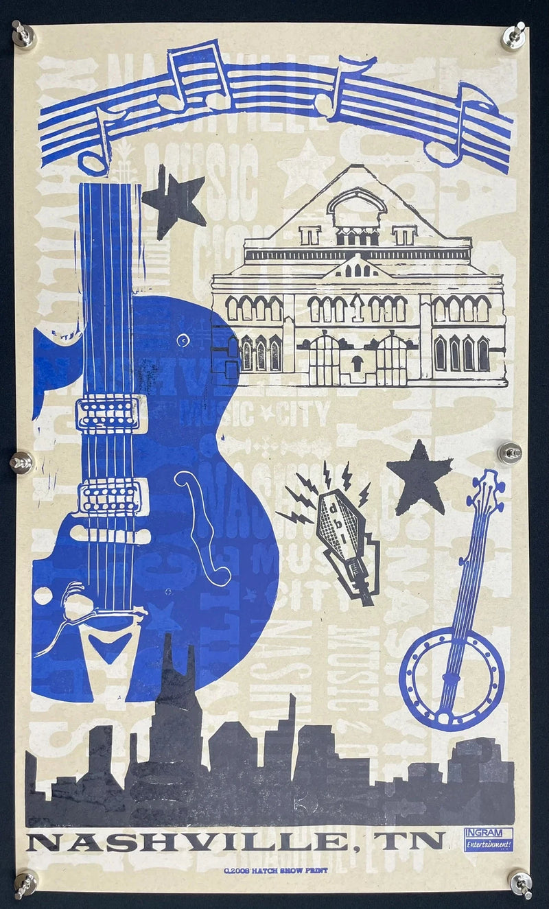 Nashville TN Hatch Show Print 2008 Music City Poster 22.25x13.33 Letterpress