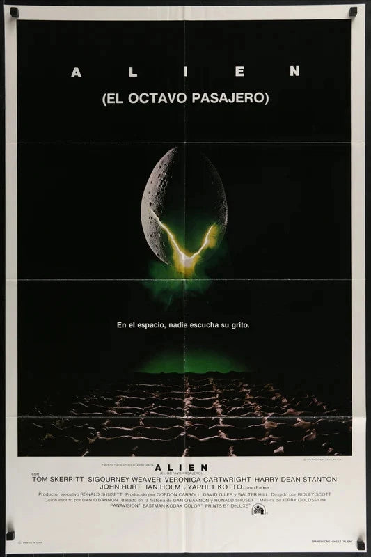 Alien 1979 Original Spanish Export One Sheet Movie Poster 27x41 Ridley Scott