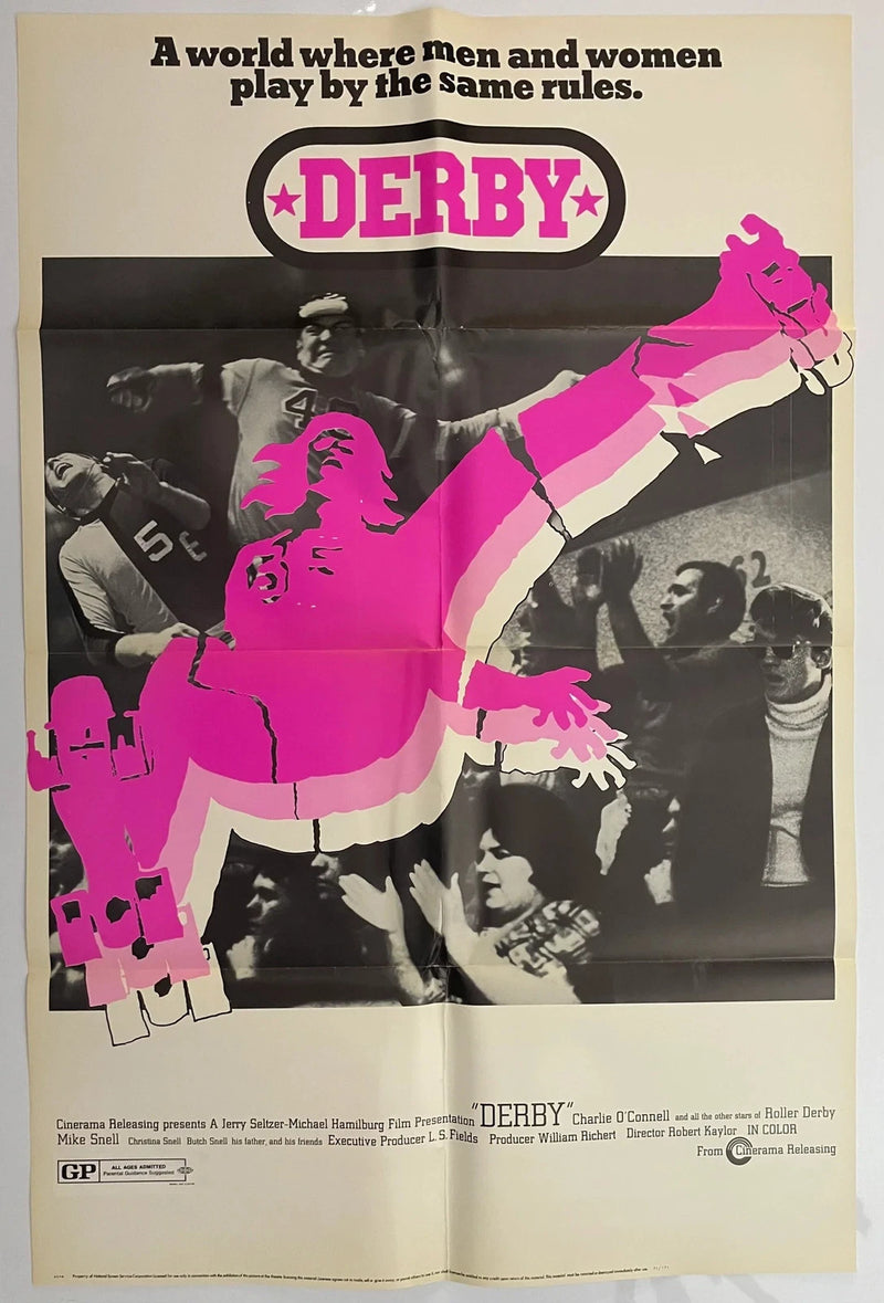 Derby 1971 27x41 Folded USA One Sheet Movie Poster Roller Derby Documentary
