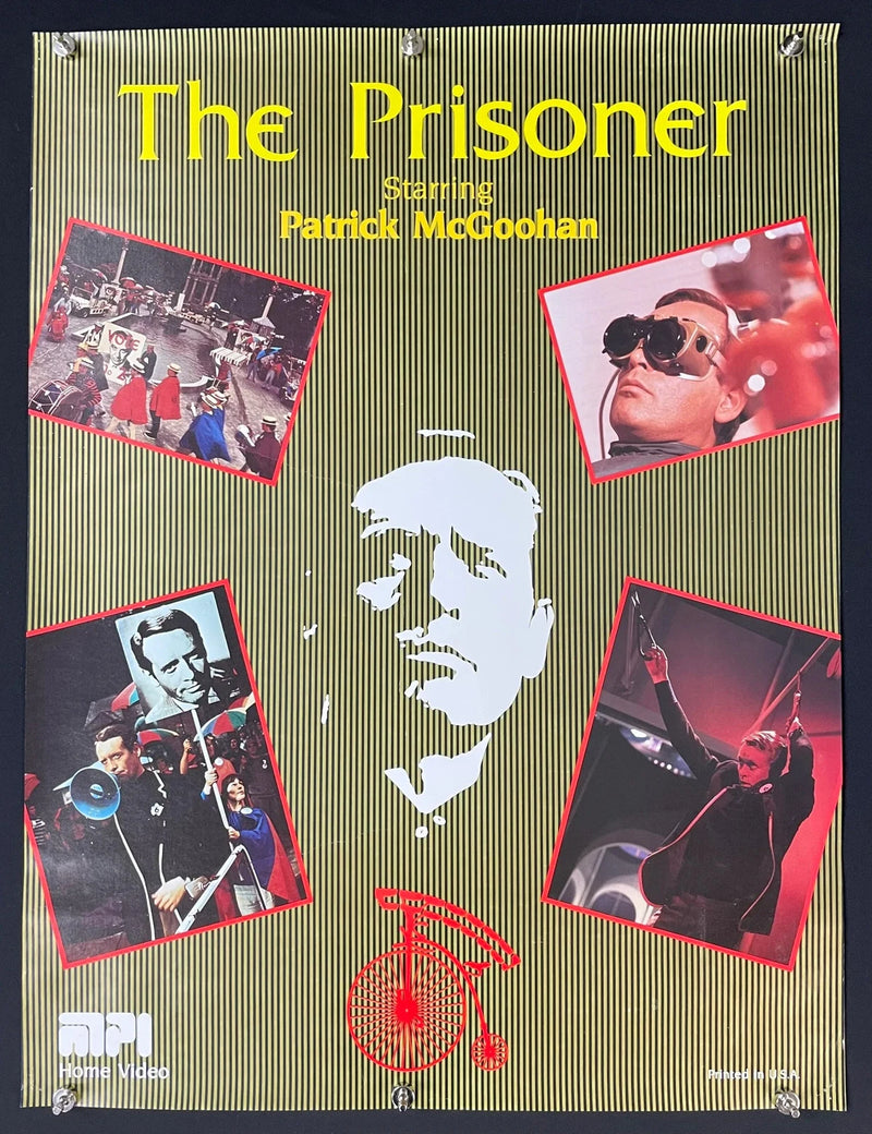 The Prisoner Patrick McGoohan 1980s APF Home Video Promo Poster 21x28.25 Rare