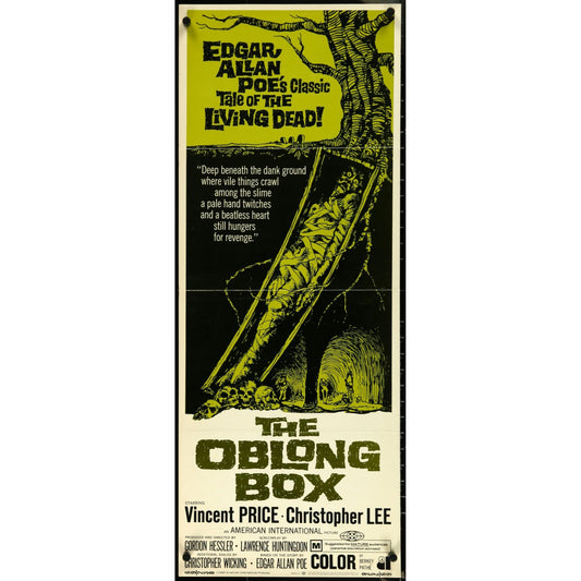 THE OBLONG BOX (1969) Orig. Insert Poster 14"x36" Vincent Price Christopher Lee
