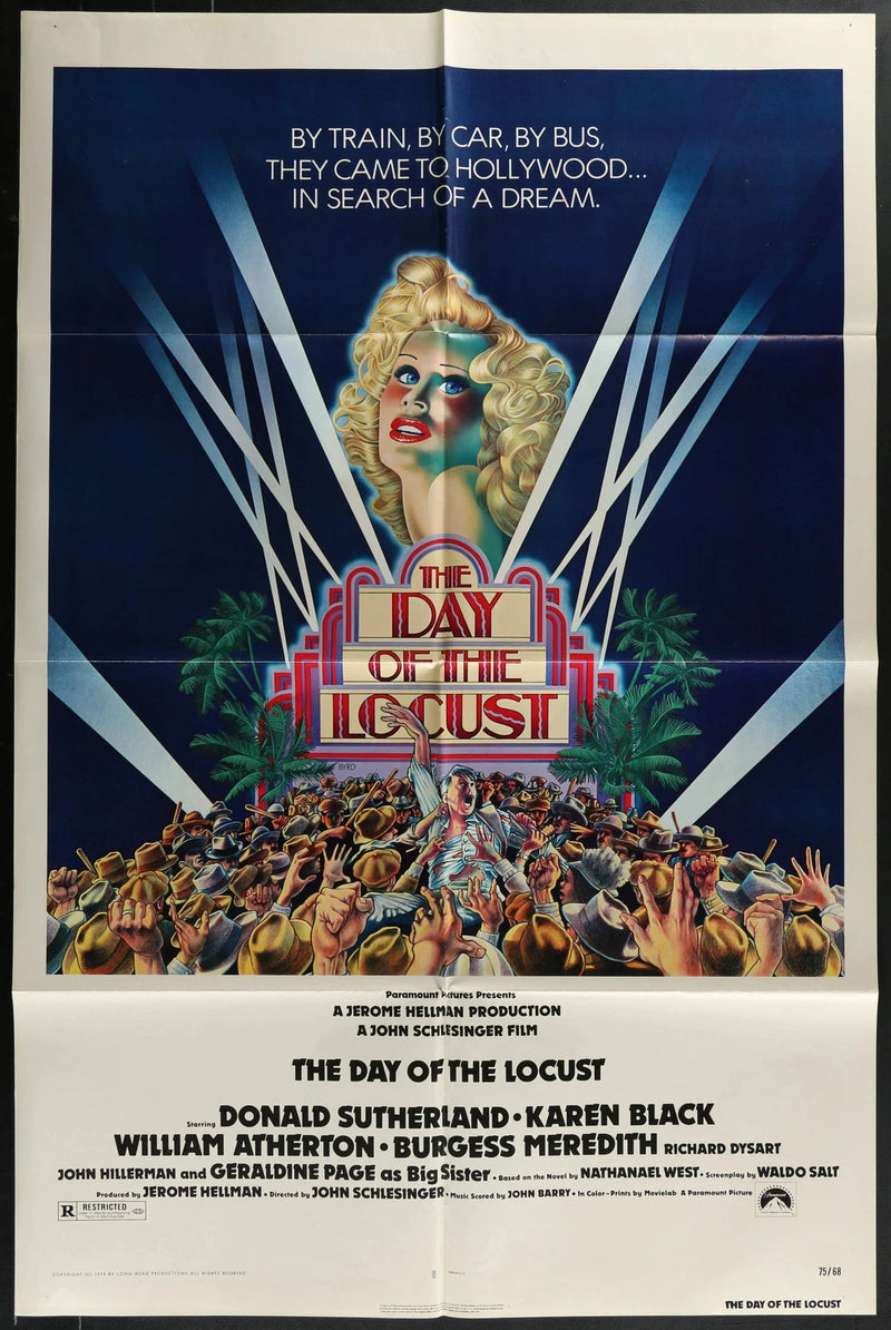 The Day of the Locust 1975 Original Movie Poster 27x41 Donald Sutherland
