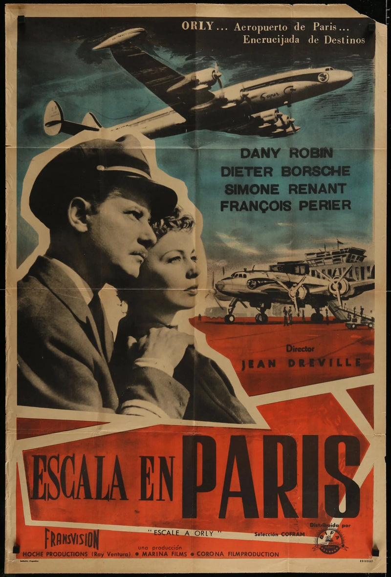 Escala en Paris (1955) Original Argentinean Movie Poster 29x43