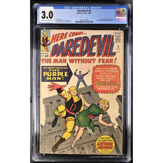 Daredevil #4 (1964) CGC 3.0 Origin and First Appearance of Purple Man