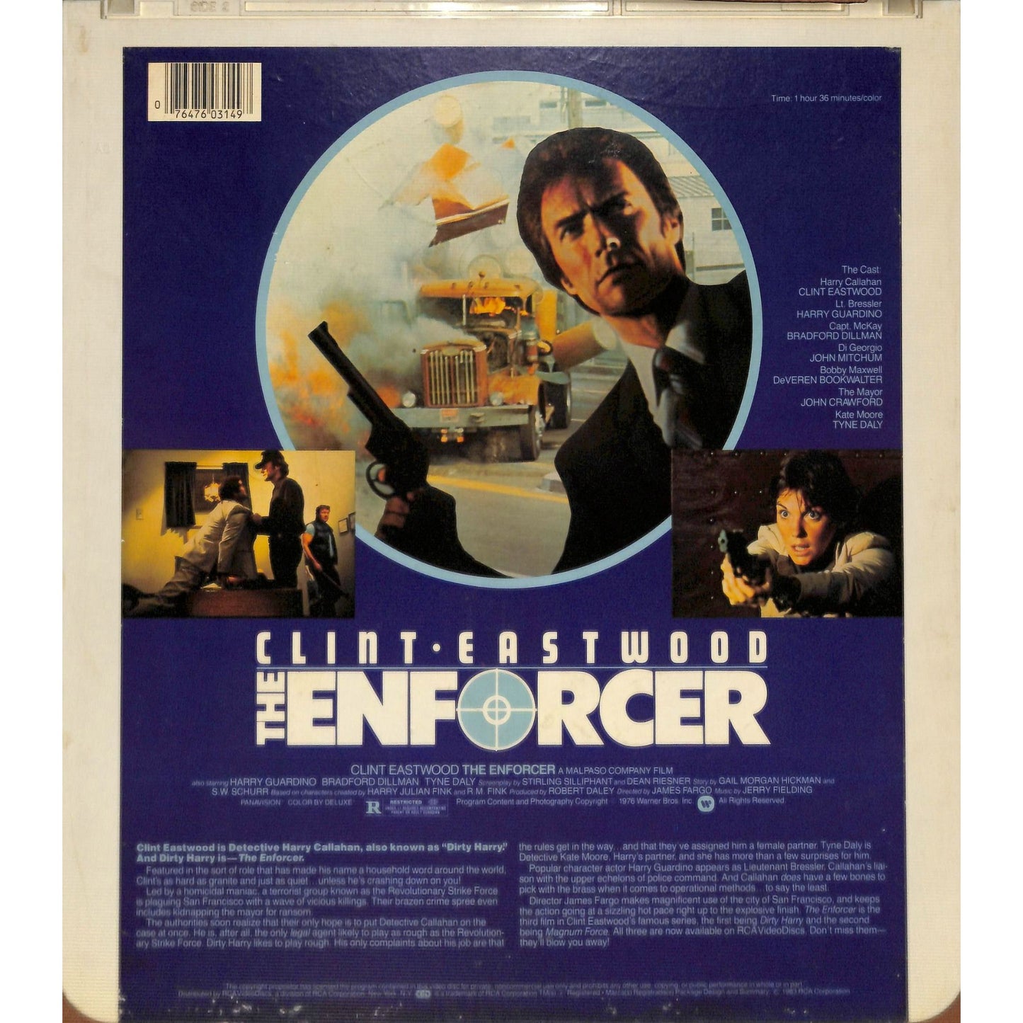 The Enforcer (1976) Vintage CED RCA SelectaVision Videodisc TESTED WORKING