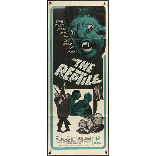 The Reptile (1966) Original Insert Movie Poster Folded 14x36