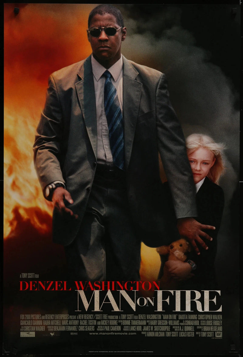 Man on Fire (2004) Original Movie Poster 27x40 DS Denzel Washington Action