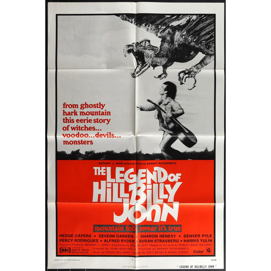 The Legend of Hillbilly John (1972) Original Movie Poster Folded 27x41