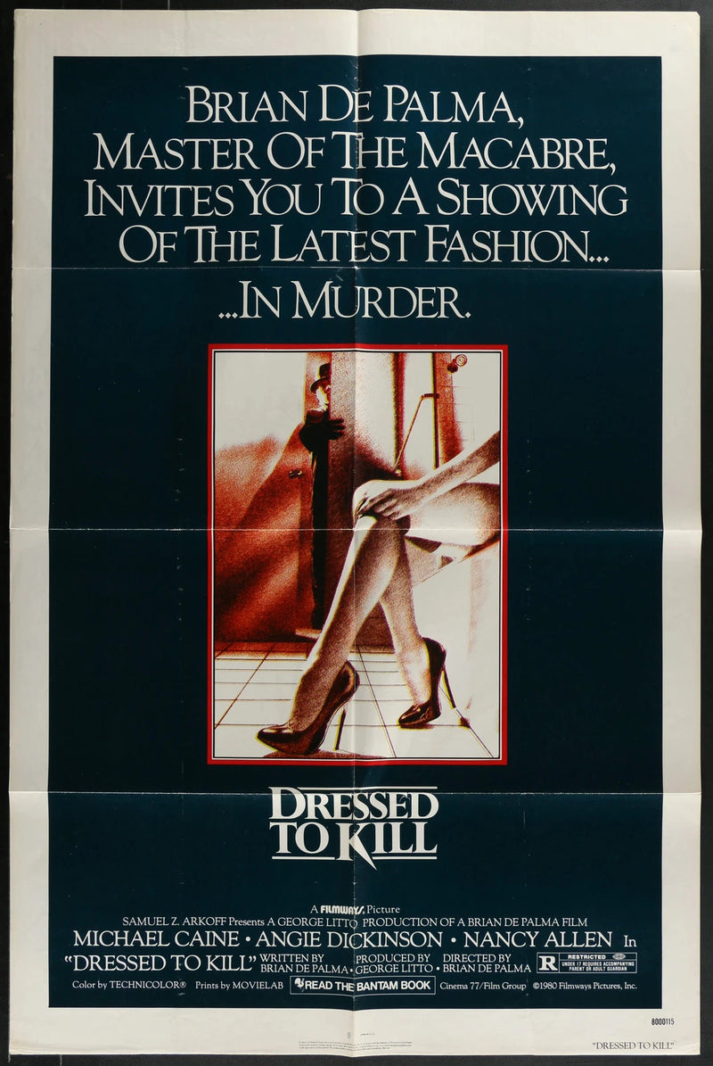 Dressed to Kill 1980 Original Thriller Movie Poster 27x41 Folded Brian De Palma
