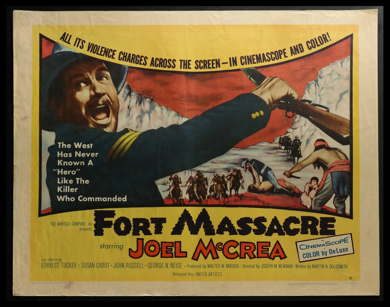 Fort Massacre (1958) Original Half-Sheet Movie Poster 22x28