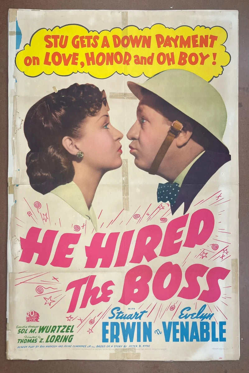 He Hired the Boss 1943 Original US One Sheet Movie Poster