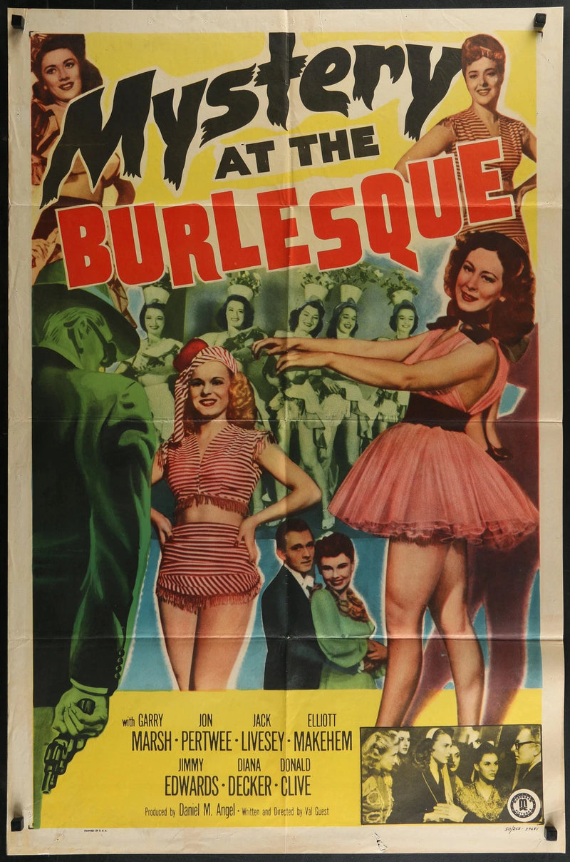 Mystery at the Burlesque (1949) Original One Sheet Poster 27x41 Jon Pertwee