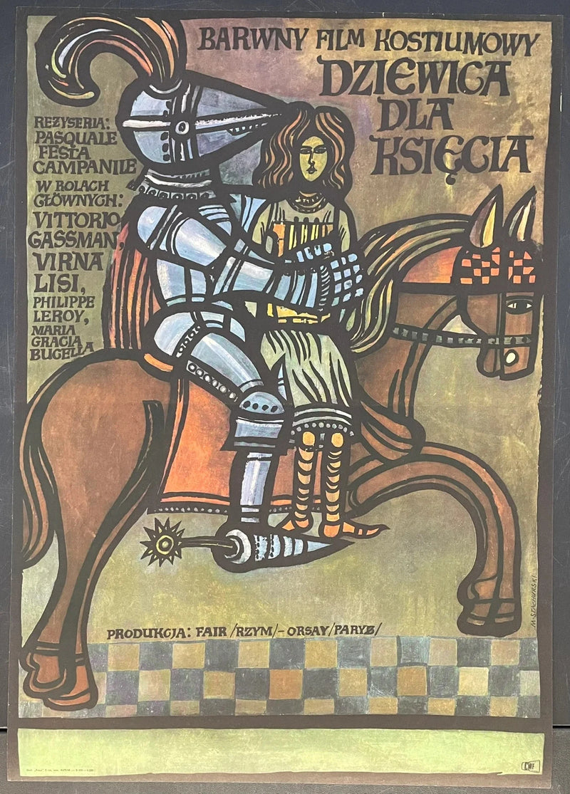Dziewica dla Księcia (1965) Original Polish Movie Poster 23x32