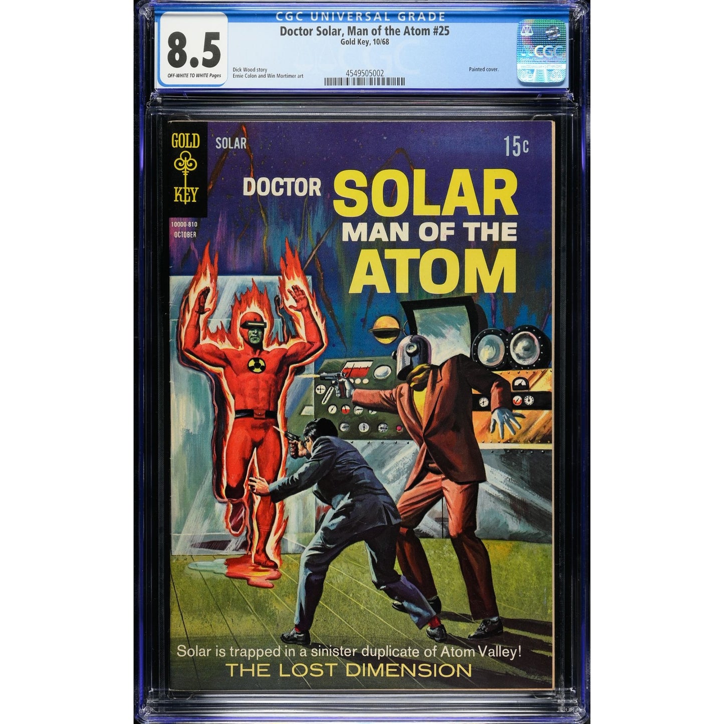 Doctor Solar, Man of the Atom #25 (Oct 1968) Gold Key CGC 8.5 OW to W Pages
