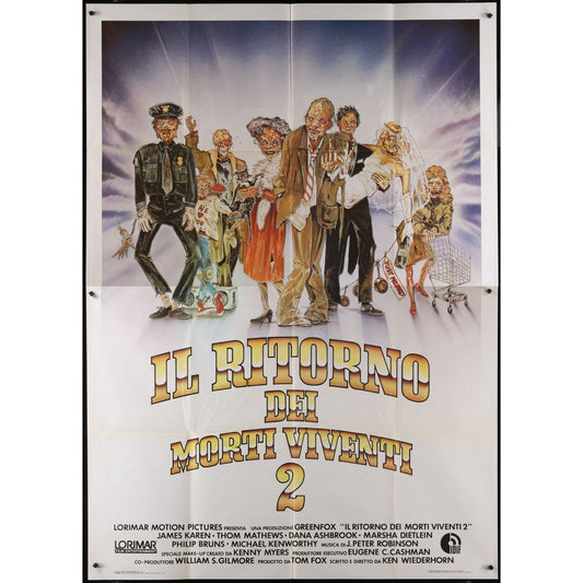 Return of the Living Dead II (1988) Orig. Italian Two-panel Movie Poster 55x78