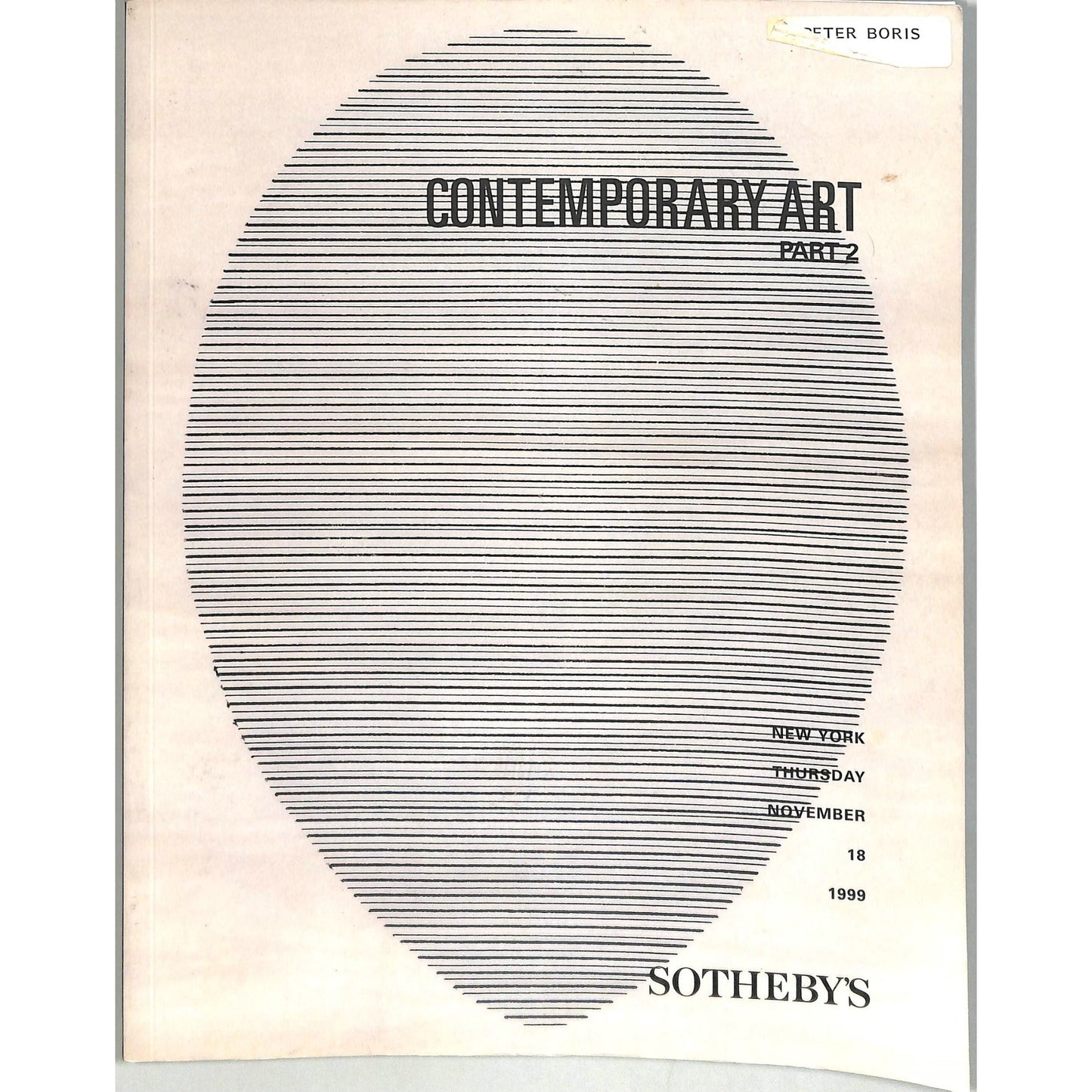 Sotheby's Contemporary Art Part II Catalog, 1999