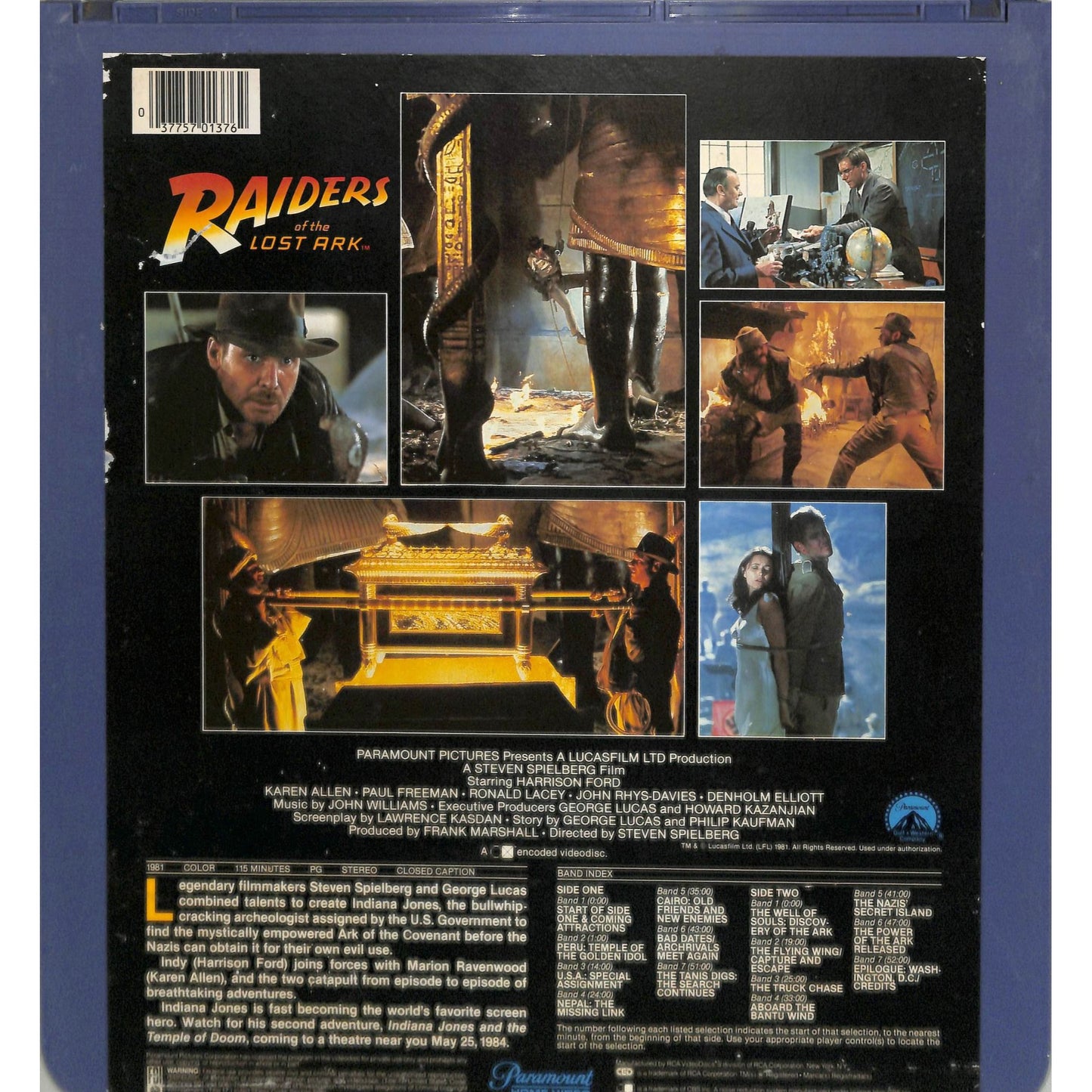 Raiders of the Lost Ark (1981) Vintage CED Videodisc
