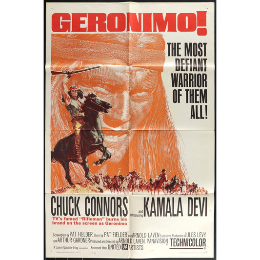 Geronimo (1962) Original Movie Poster Folded 27x41