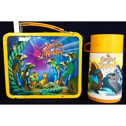 Vintage metal Secret Of Nimh lunchbox w/ thermos