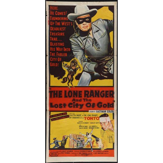 The Lone Ranger and the Lost City of Gold (1958) Original Aust Daybil Poster