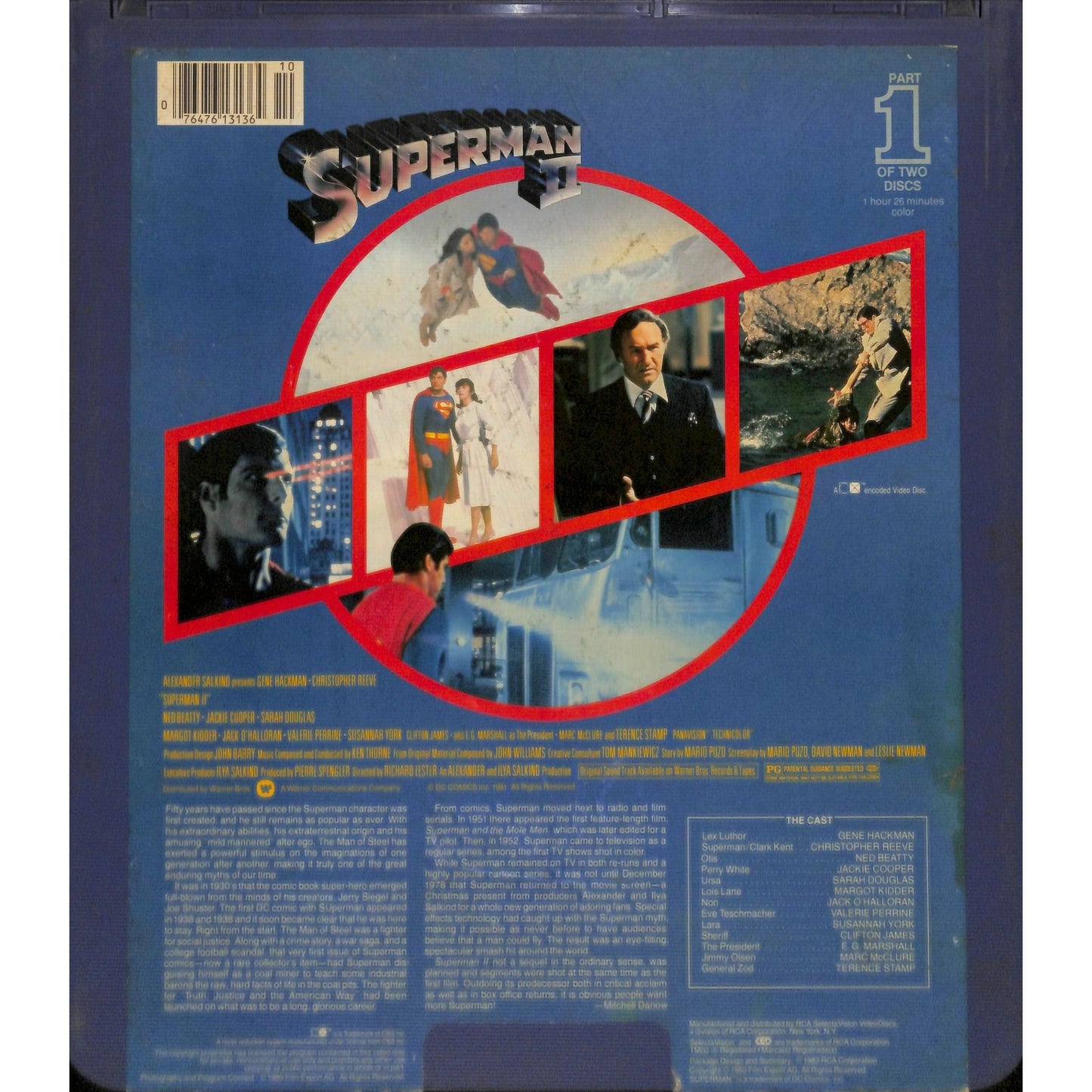 Superman II Part One 1 & 2 (1980) Vintage RCA CED Videodiscs TESTED WORKING