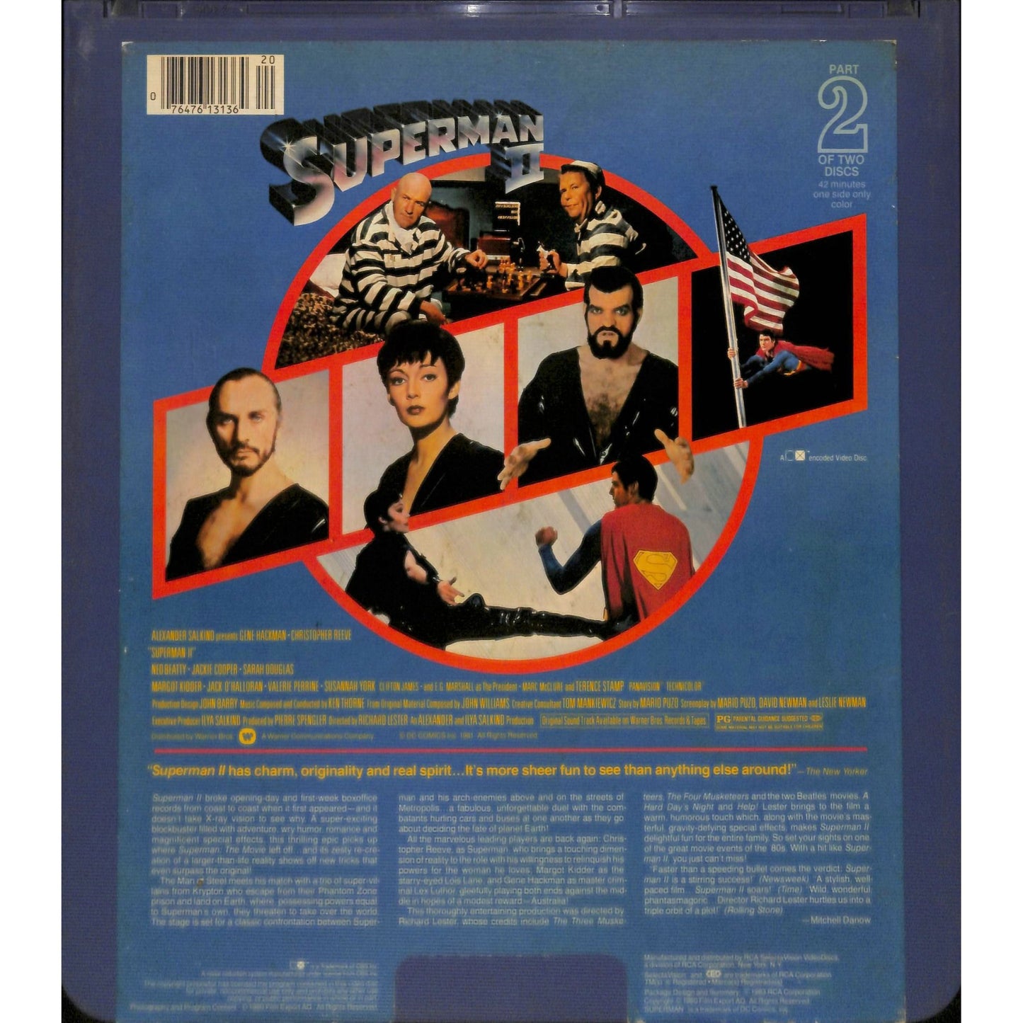 Superman II Part One 1 & 2 (1980) Vintage RCA CED Videodiscs TESTED WORKING