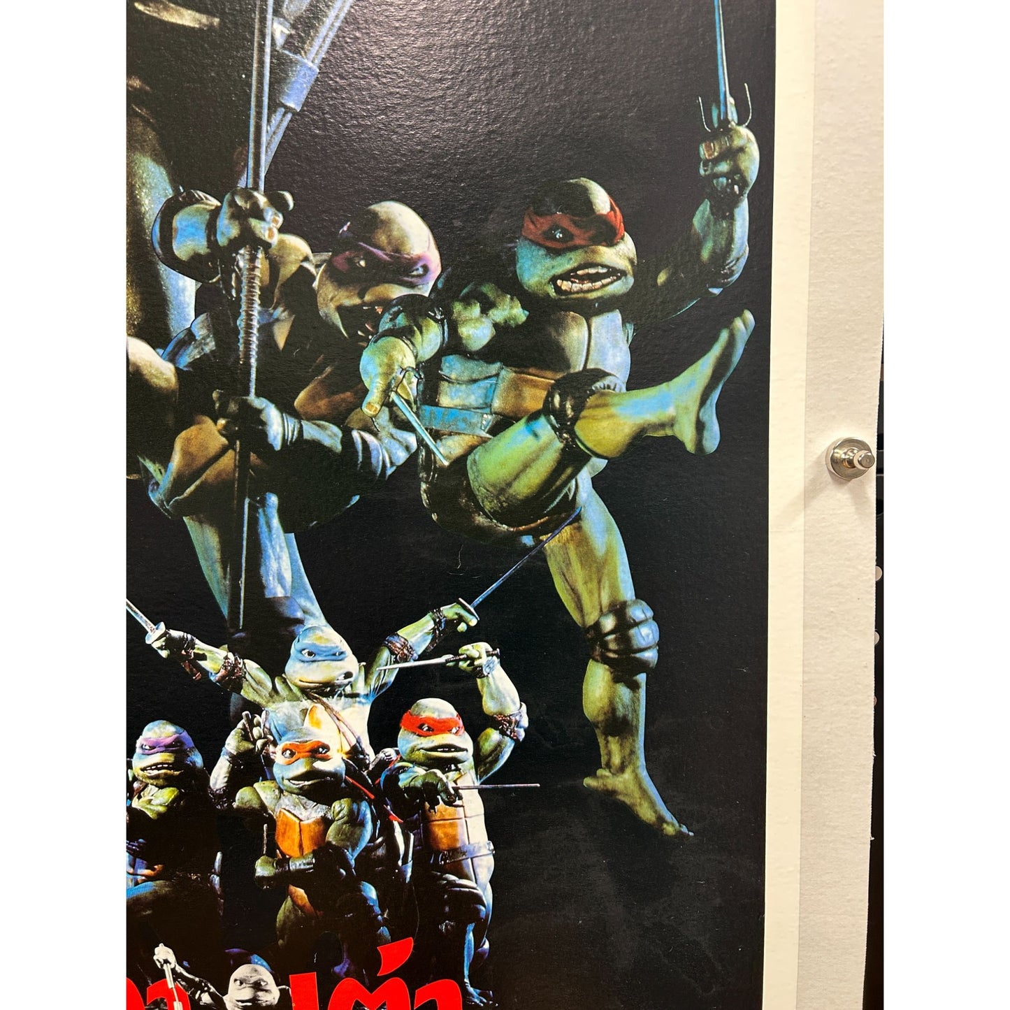 TMNT Ninja Turtles Original Thai Linenbacked Restored Poster Ex Cond! 31.5x21.5"