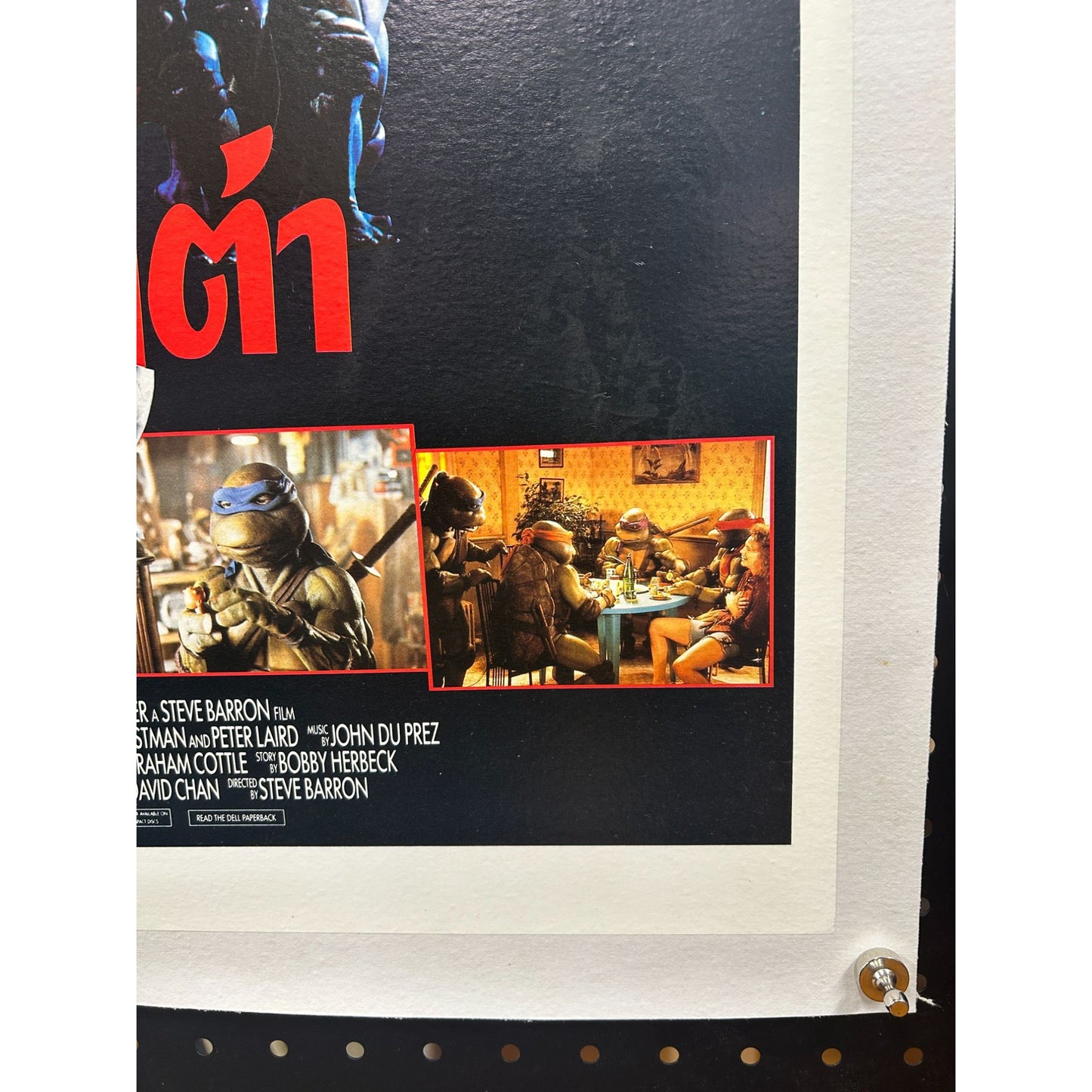 TMNT Ninja Turtles Original Thai Linenbacked Restored Poster Ex Cond! 31.5x21.5"