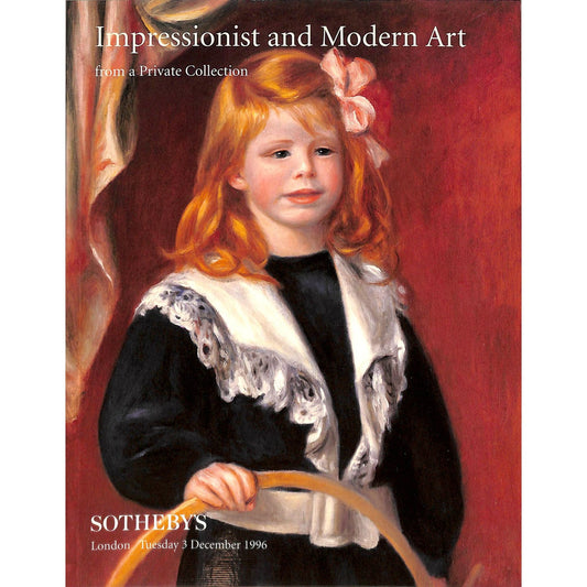 Sotheby's Impressionist and Modern Art Auction Catalog December 3, `1996