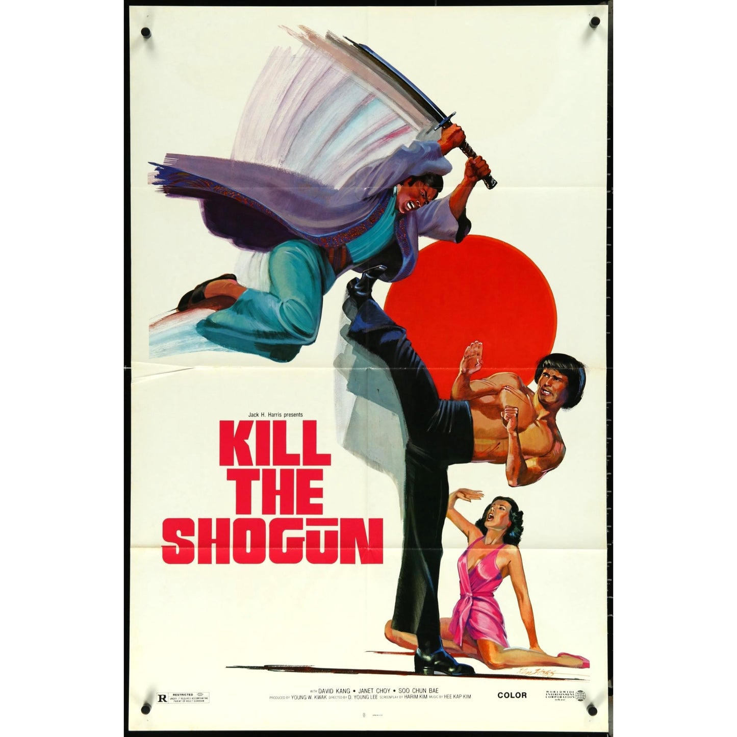 Kill the Shogun (1975) Original Movie Poster Folded 27x41