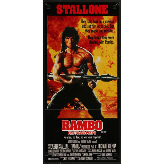 Rambo: First Blood Part II (1985) Original Aust Daybill Movie Poster 12x25 3/4