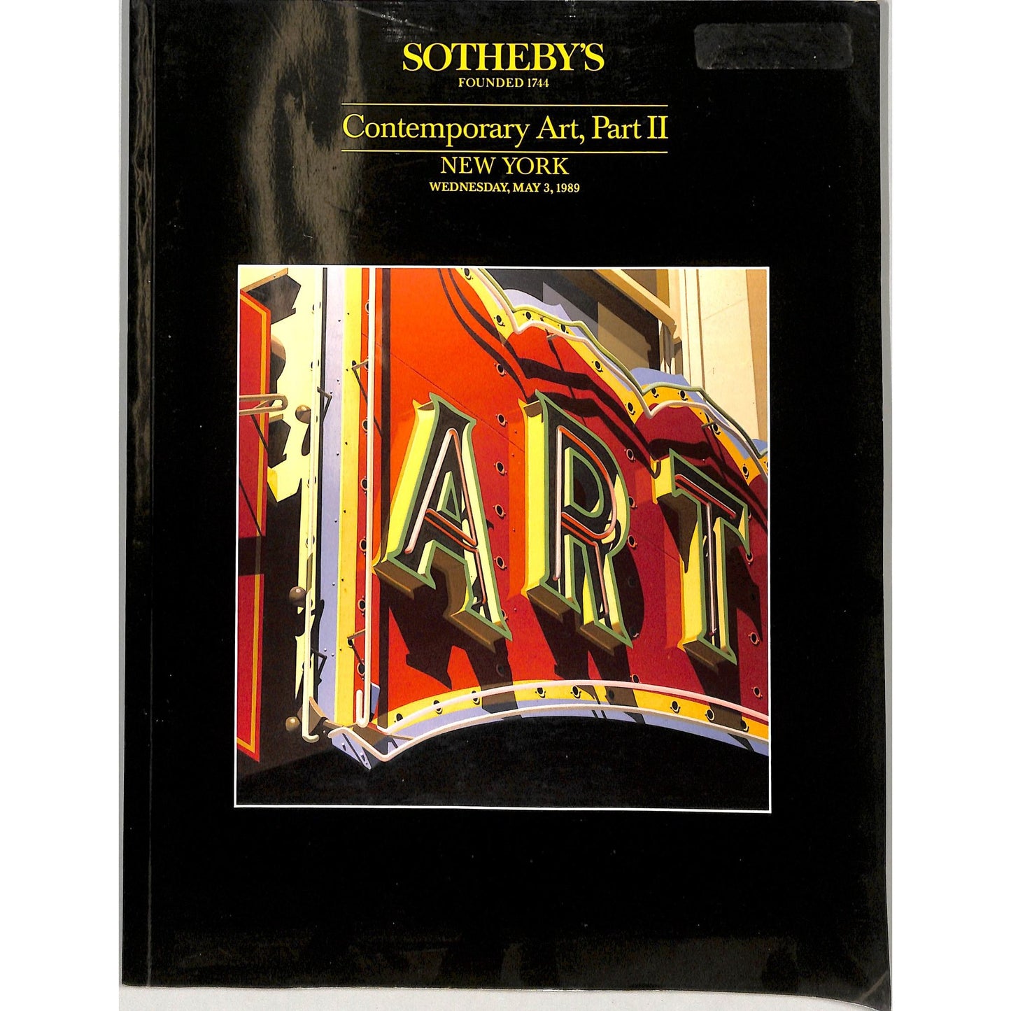 Sotheby's Contemporary Art Part 2 Auction Catalog May 3, 1989