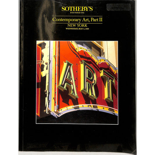 Sotheby's Contemporary Art Part 2 Auction Catalog May 3, 1989