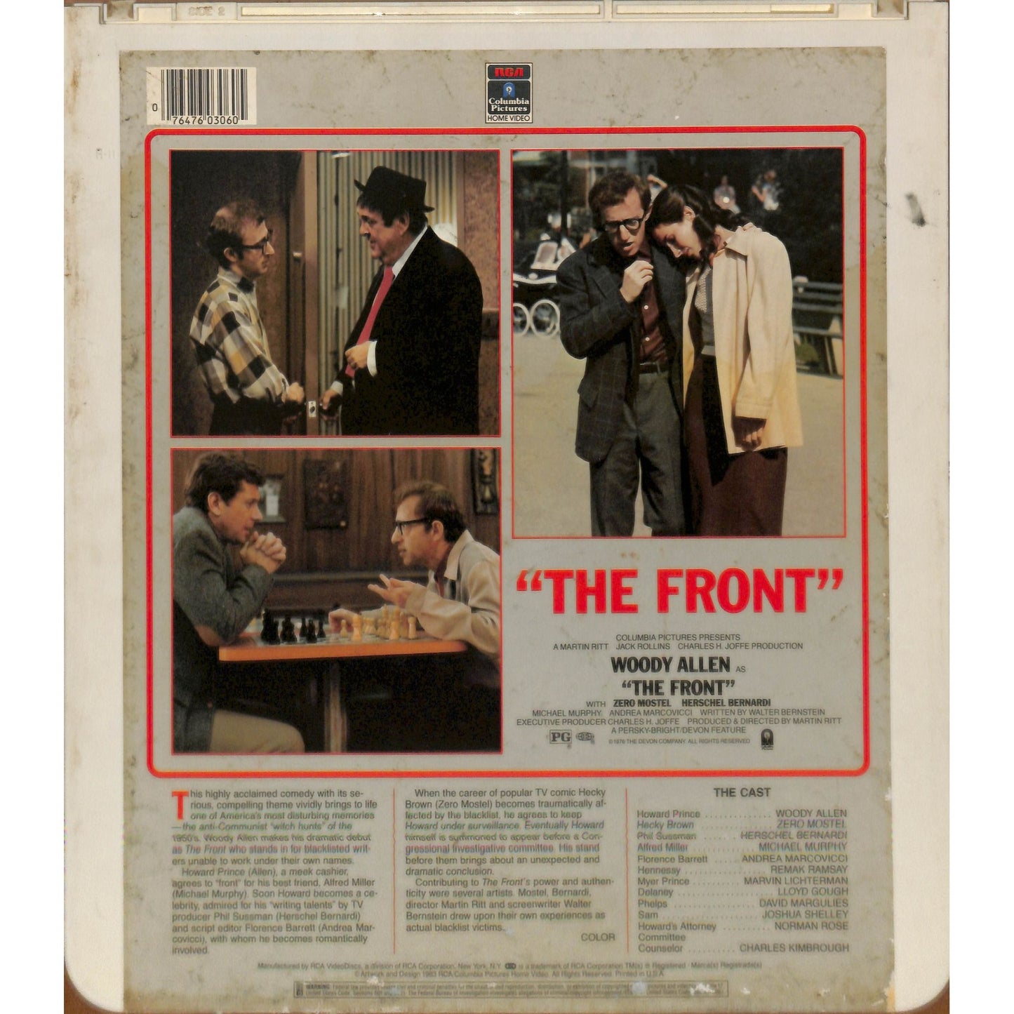 The Front (1976) Vintage CED Videodisc TESTED WORKING