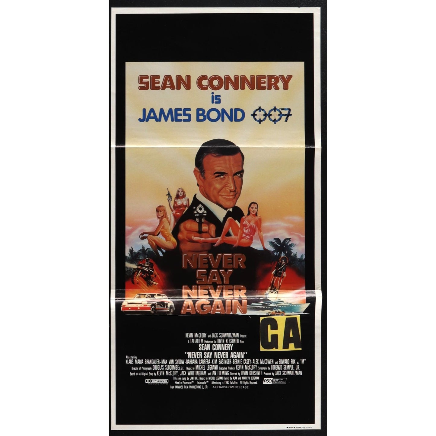 Never Say Never Again (1983) Original Australian Daybill Movie Poster