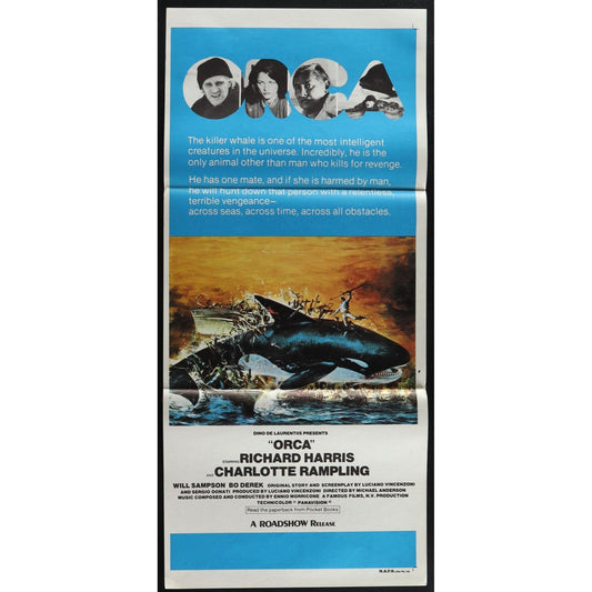 Orca (1977) Original Australian Daybill Movie Poster